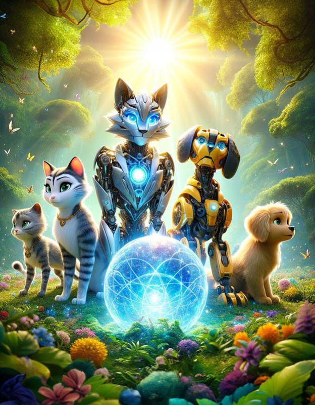 Koty i psy transformują się w niezwykłe pojazdy.