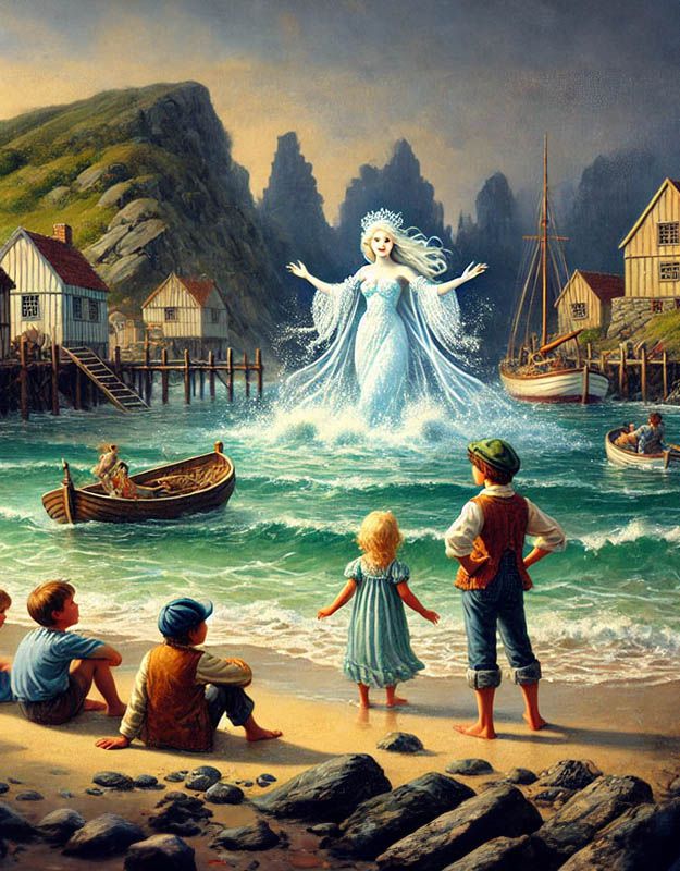 Legenda o Morskiej Damie, która ratuje zatokę rybacką.