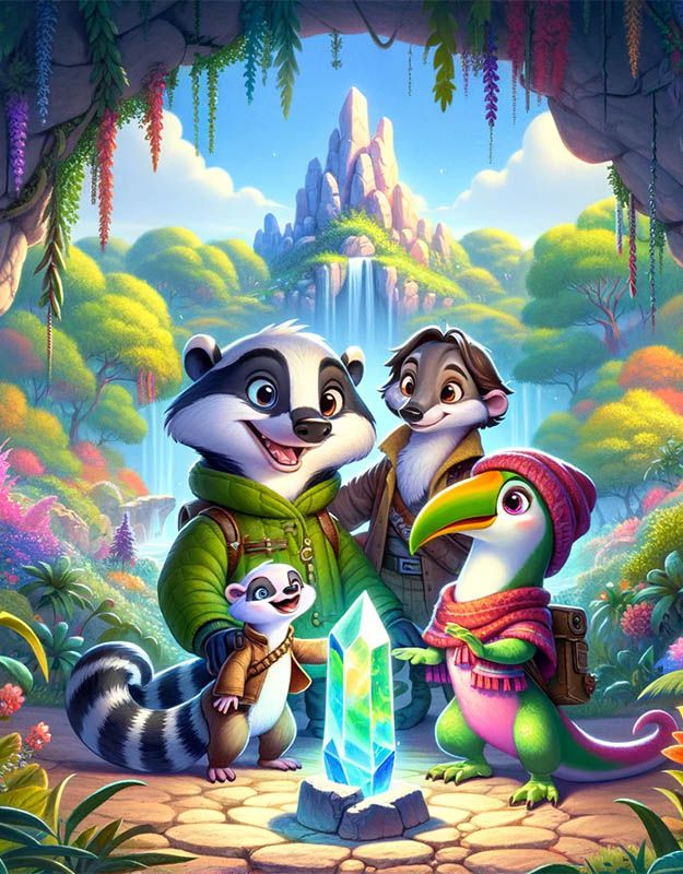 Skarb Kolorowego Zagajnika i przygody grupy przyjaciół.