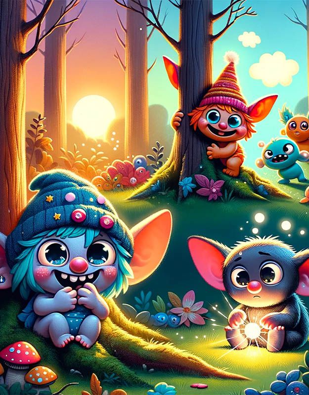 Psotniki w lesie urządzają wielką zabawę pełną niespodzianek.