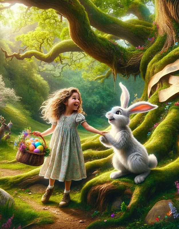 Króliczek i Eliza przeżywają magiczną wielkanocną przygodę.