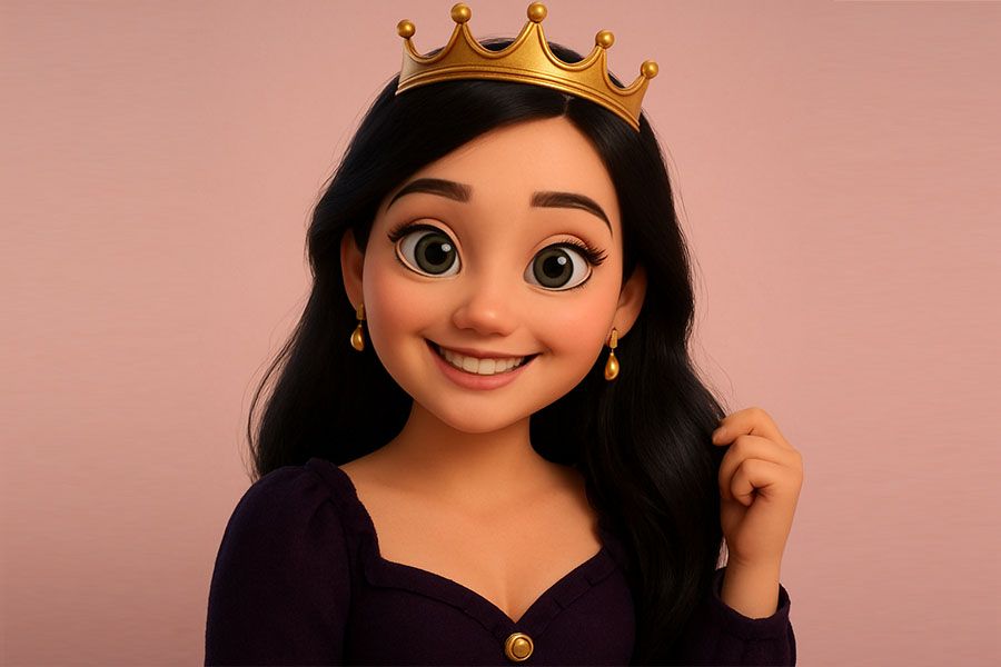 bajkowa księżniczka Sandra prezentuje stroje