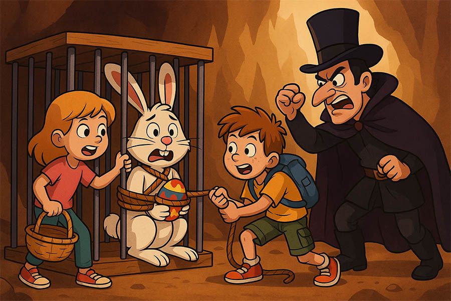 Ilustracja do bajki „Wielkanocna Afera z Królikiem”